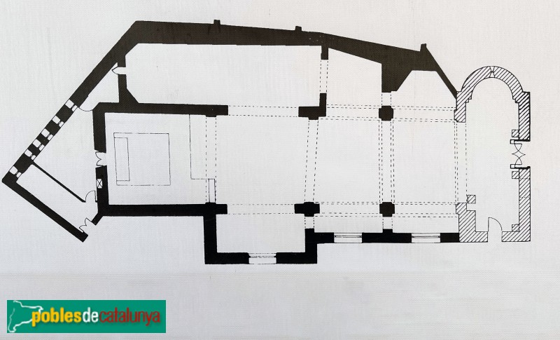 Montmeló - Església de Santa Maria. Planta (cartell in situ)