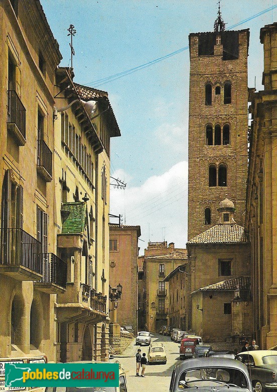 Vic - Catedral. Campanar romànic. Postal 1965