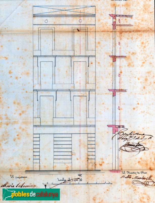 Barcelona - Diputació, 206. Plànol original (Arxiu Municipal Contemporani de Barcelona )