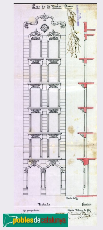 Barcelona - Aribau, 148. Plànol (Arxiu Municipal Contemporani de Barcelona)