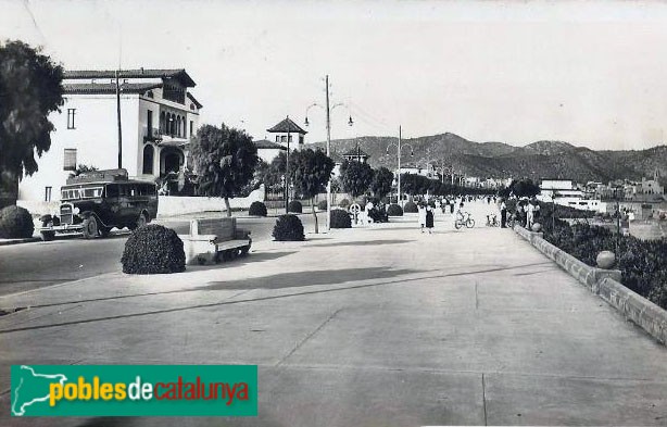 Sitges - Passeig Marítim. Postal antiga