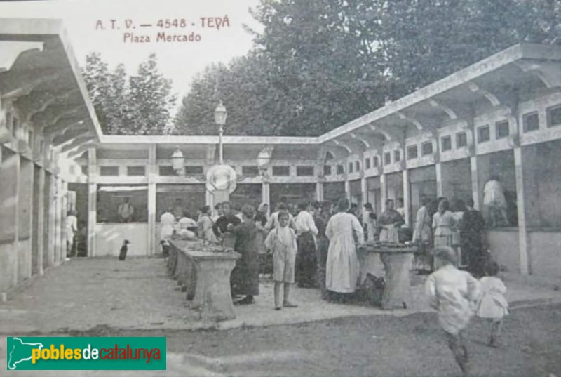 Teià - Mercat. Postal antiga