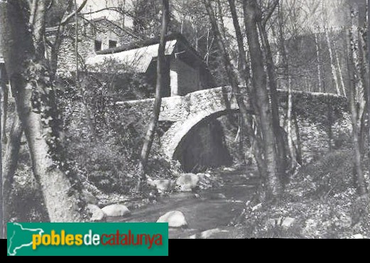 Gualba - Pont i Molí d'en Figueres. Postal antiga