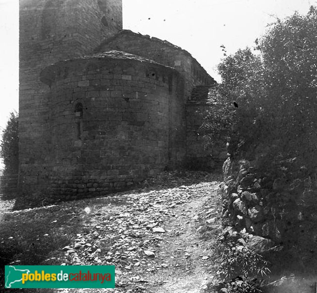 Cóll - Església de Santa Maria (Foto: <i>Josep Salvany -Fons Salvany, Biblioteca de Catalunya-</i>, 1920) Cóll - Església de Santa Maria