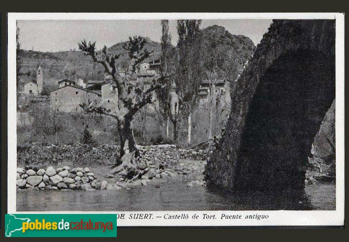 Castilló de Tor - Pont del Remei. Postal antiga