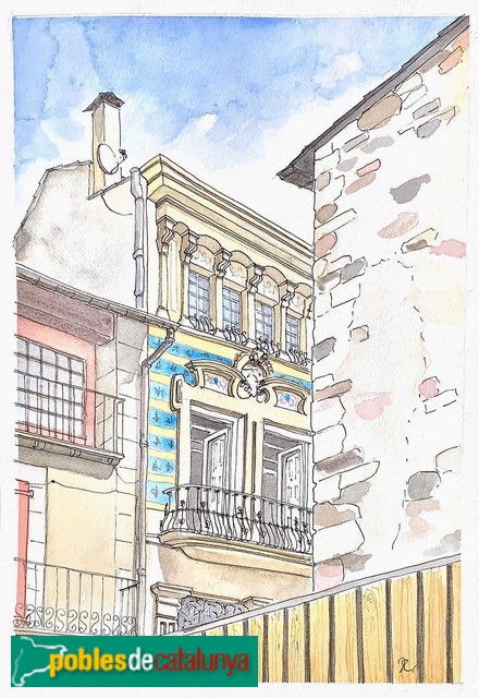 Llívia - Can Marcel·lí. Dibuix de Xavier Solsona Llívia - Can Marcel·lí. Dibuix de Xavier Solsona