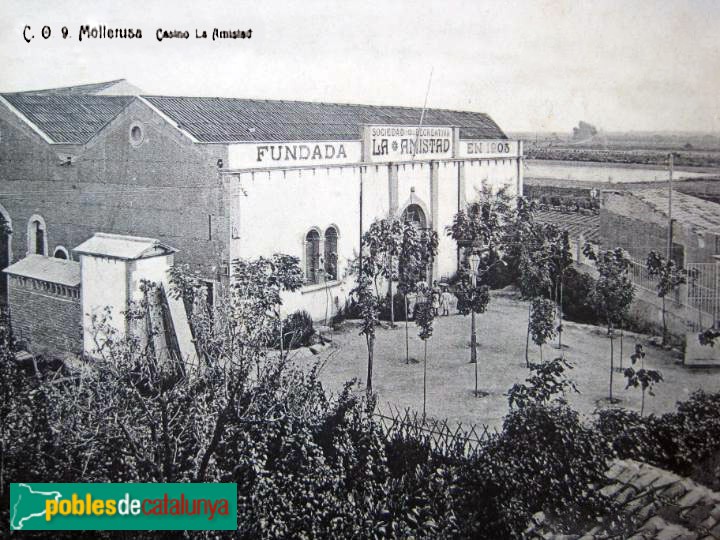 Mollerussa - Societat Recreativa l'Amistat. Postal antiga