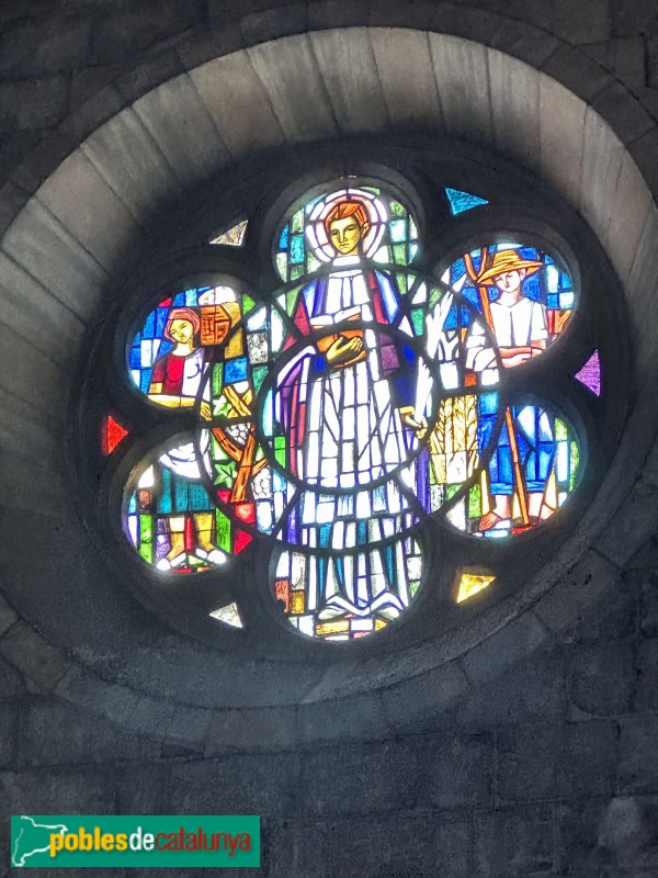 Vilafranca del Penedès - Basílica de Santa Maria. Vitrall de sant Fèlix. Capella de la Puríssima