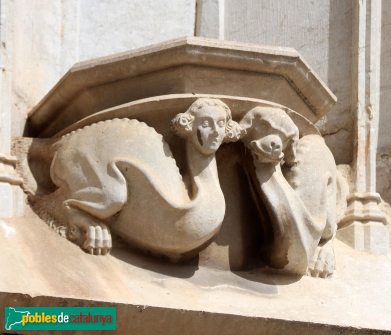 Girona - Catedral. Porta dels Apòstols. Mènsula