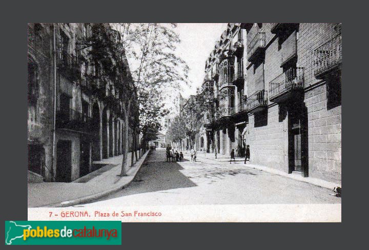 Girona - Porxos de Sant Francesc. Postal antiga