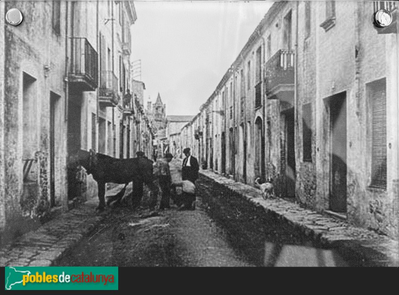 Santa Maria de Palautordera - Carrer de la Creu. Fotografia antiga (cartell in situ)