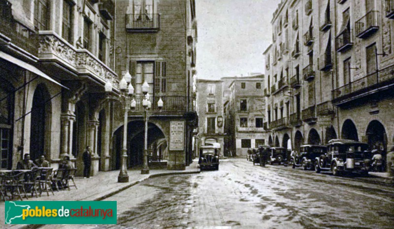 Girona - Plaça del Vi. Postal antiga