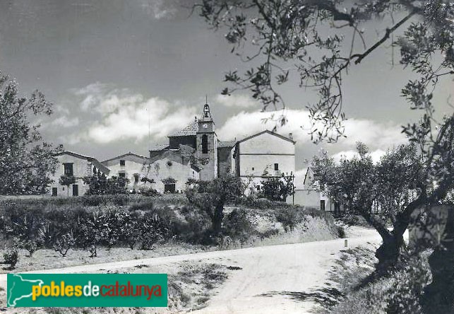 Bigues i Riells del Fai - Església de Sant Pere de Bigues. Postal antiga