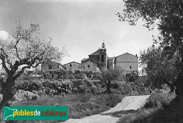 Bigues i Riells del Fai - Església de Sant Pere de Bigues. Postal antiga