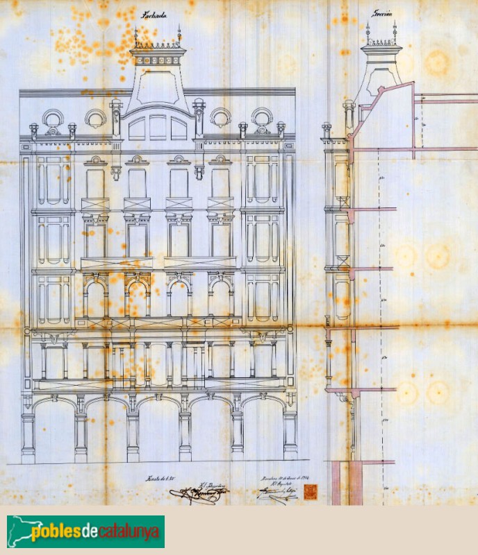 Barcelona - Passeig de Gràcia, 3. Plànol <i>(Arxiu Municipal Contemporani de Barcelona)</i>