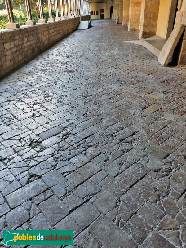 Barcelona - Monestir de Pedralbes. Paviment del claustre