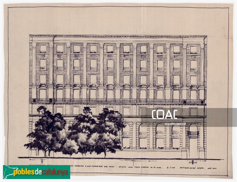 Barcelona - Josep Bertrand, 11. Dibuix façana