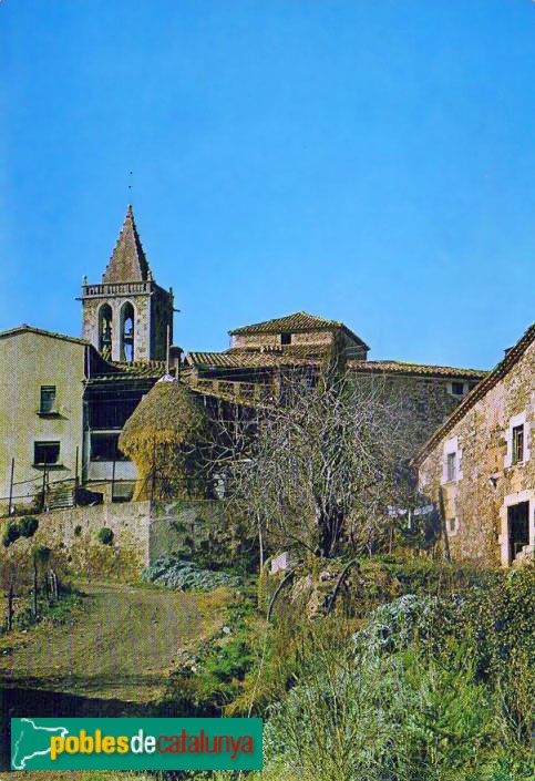 Aiguaviva - Església de Sant Joan. Postal antiga