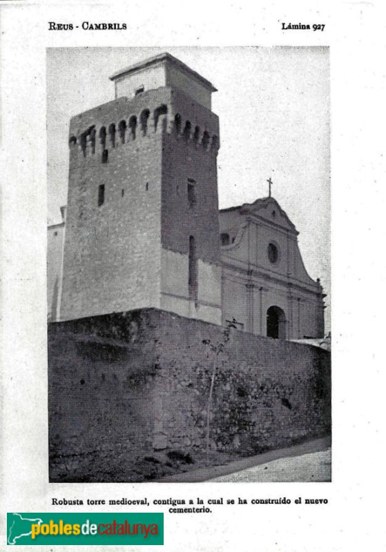 Cambrils - Torre de l'Ermita. Làmina antiga