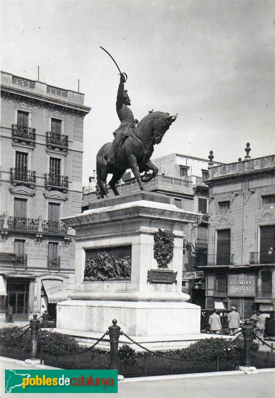 Reus - Monument a Prim. Postal antiga