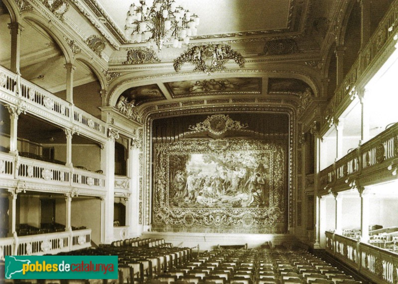 Reus - Teatre Bartrina. Interior del Teatre el 1921