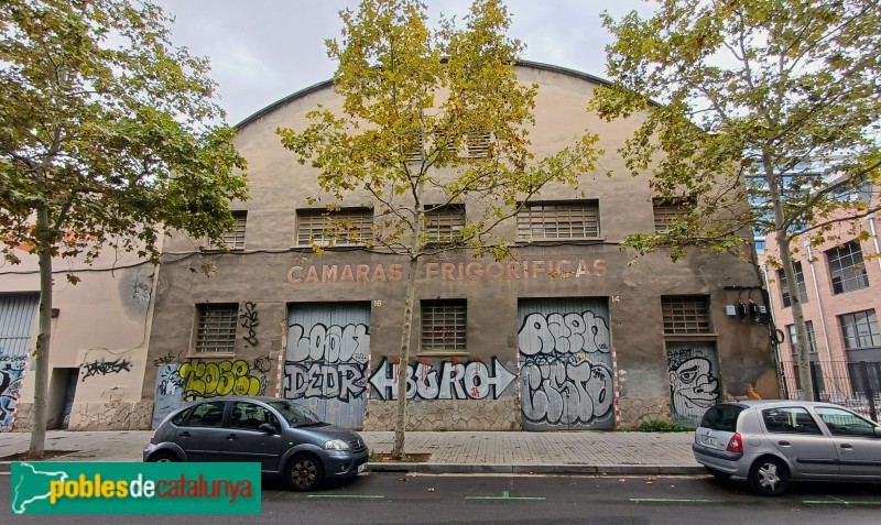 Barcelona - Fàbrica de Gel La Sibèria. Naus façana Àvila