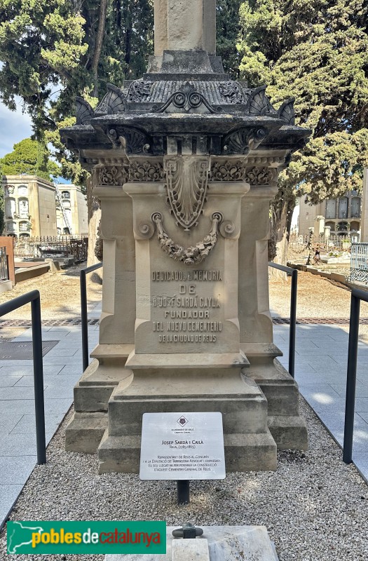 Reus - Cementiri. Monument a Josep Sardà i Cailà