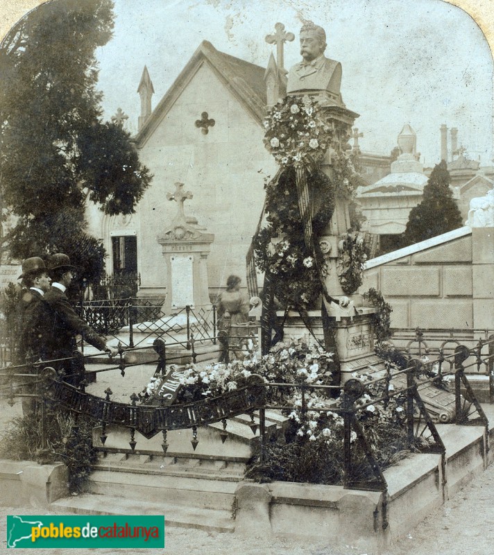 Cementiri del Poblenou - Sepulcre d'Anselm Clavé, obra original. Fotografia aportada per Pere Parera