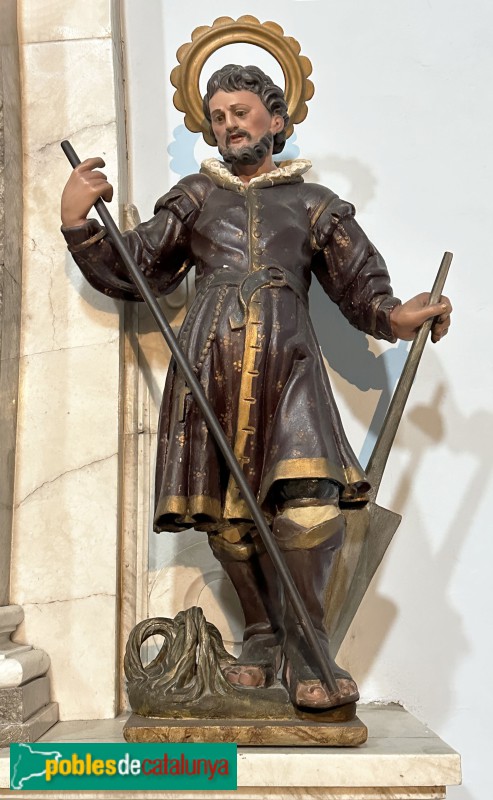 Alforja - Església de Sant Miquel. Imatge de sant Isidre, del segle XVIII (Foto: Albert Esteves, 2025) Alforja - Església de Sant Miquel. Imatge de sant Isidre, del segle XVIII