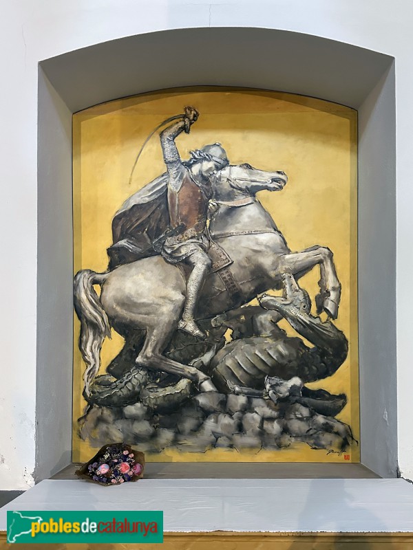 Alforja - Església de Sant Miquel. Pintura de sant Jordi, de Jaume Queralt (Foto: Albert Esteves, 2025) Alforja - Església de Sant Miquel. Pintura de sant Jordi, de Jaume Queralt