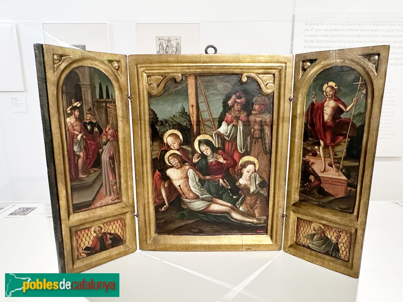 Museu del Renaixement - Anònim aragonès. Tríptic amb el Plany de Crist mort (1510-50) (Foto: Albert Esteves, 2025) Museu del Renaixement - Anònim aragonès. Tríptic amb el Plany de Crist mort (1510-50)