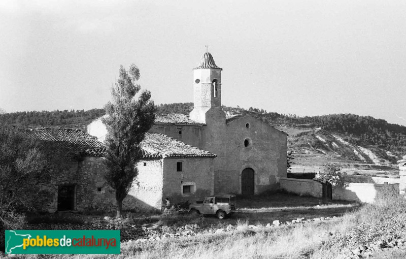 Vilaplana - Església de Sant Salvador de la Mussara (Foto: <i>Montserrat Vidal-Barraquer</i>, anys 60) Vilaplana - Església de Sant Salvador de la Mussara
