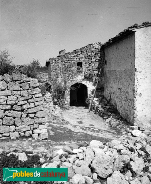Vilaplana - Poble de la Mussara (Foto: <i>Antoni Maymó -Arxiu Fotogràfic Centre Excursionista de Catalunya-</i>, 1945-65) Vilaplana - Poble de la Mussara