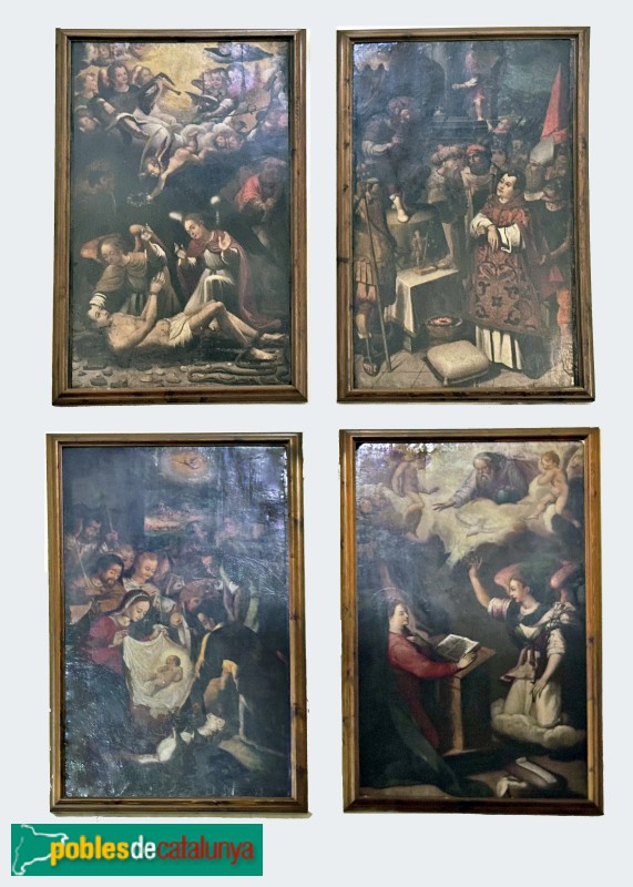Sant Vicenç de Montalt - Pintures de l'antic retaule (Foto: Albert Esteves, 2025) Sant Vicenç de Montalt - Pintures de l'antic retaule