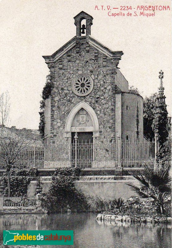 Argentona - Sant Miquel del Cros. Edifici anterior a la reconstrucció