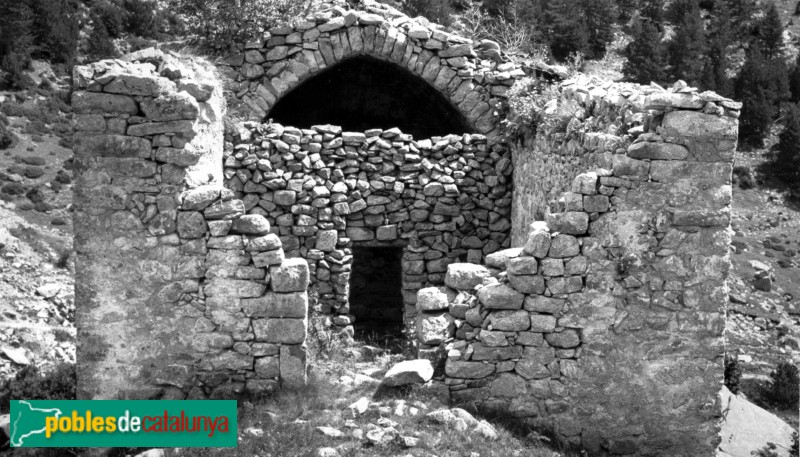 Lles - Església de la Llosa (Foto: Pere Català Roca -invarquit.cultura.gencat.cat-, 1970) Lles - Església de la Llosa