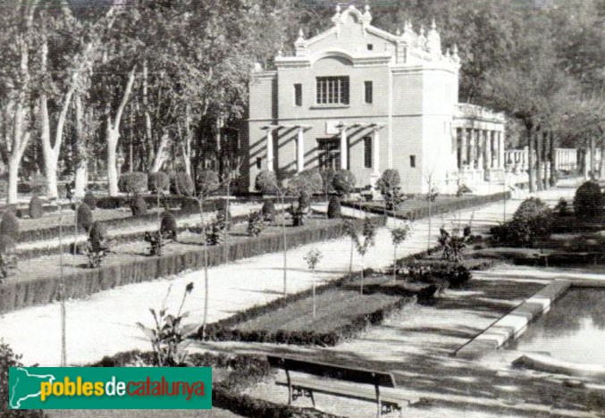 Lleida - Cafè-teatre dels Camps Elisis. Postal antiga