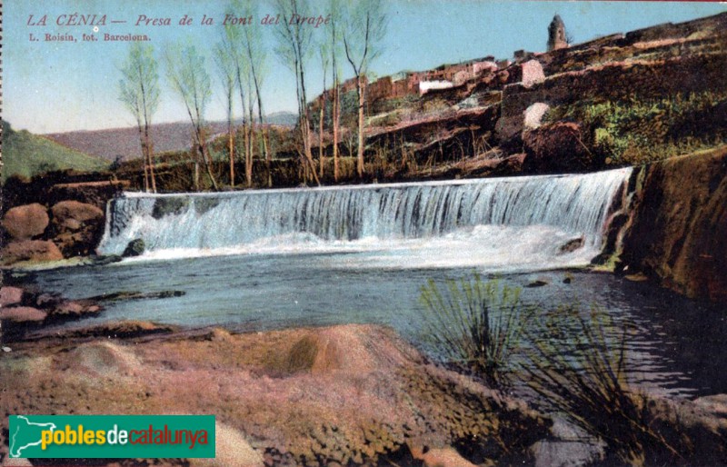 La Sénia - Presa de la font del Draper. Postal antiga