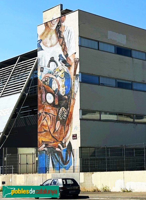 Lleida - Mural Un món a la motxilla