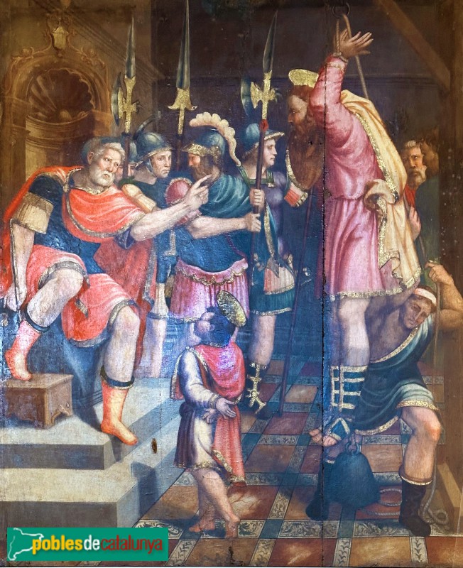 Lloret de Mar - Retaule renaixentista. Martiri de sant Romà a la corda (Foto: Albert Esteves, 2025) Lloret de Mar - Retaule renaixentista. Martiri de sant Romà a la corda