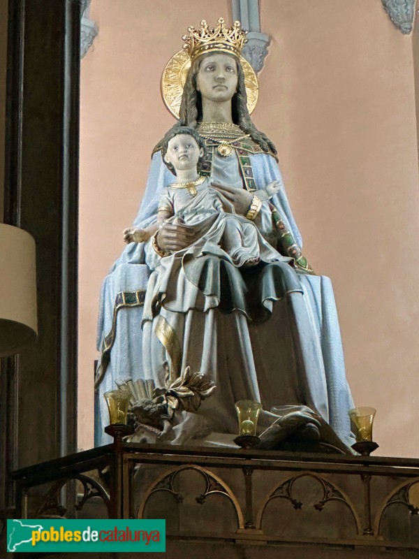 Lloret de Mar - Església de Sant Romà. Imatge de la M.D. de Loreto, d'Enric Monjo,1943 (Foto: Albert Esteves, 2025) Lloret de Mar - Església de Sant Romà. Imatge de la M.D. de Loreto, d'Enric Monjo,1943