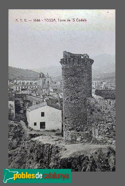 Tossa de Mar - Torre del Codolar. Postal antiga (Foto: Albert Esteves, 2025) Tossa de Mar - Torre del Codolar. Postal antiga