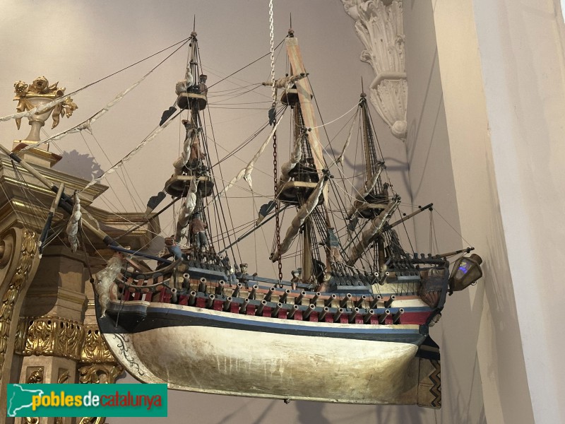 Lloret de Mar - Santuari de Santa Cristina. Vaixell exvot (Foto: Albert Esteves, 2025) Lloret de Mar - Santuari de Santa Cristina. Vaixell exvot