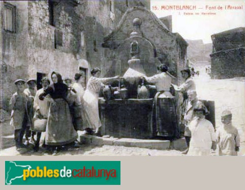 Montblanc - Font del Raval. Postal antiga