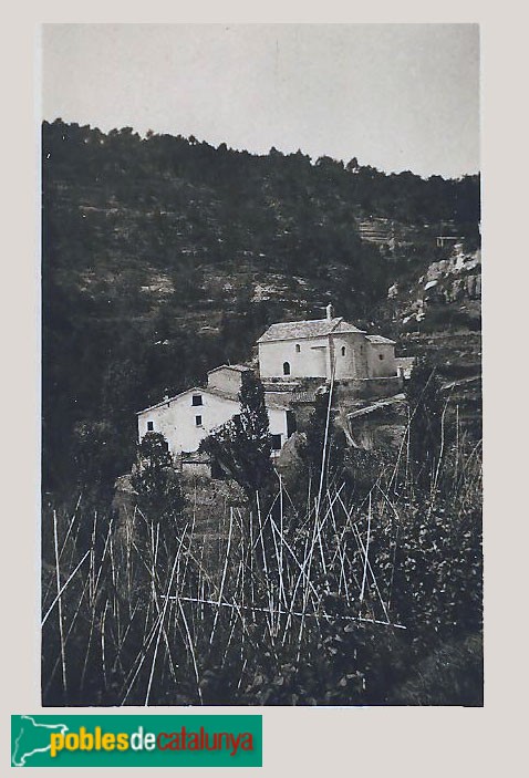 Gallifa - Mas del Racó i església a incis del segle XX (foto enviada per Anna Soler Tarradas)