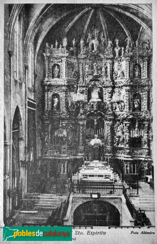 Terrassa - Retaule de la catedral del Sant Esperit (destruït). Postal antiga