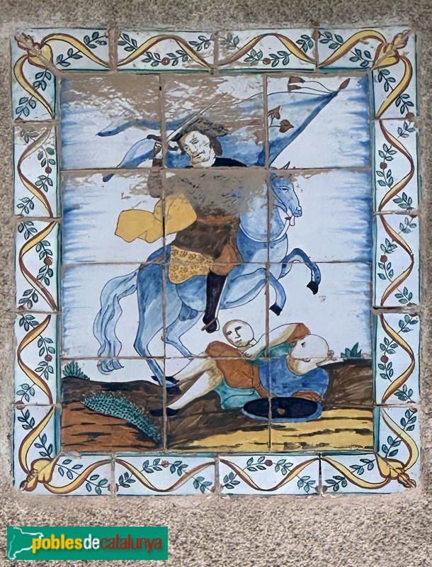 Torregrossa - Cal Ferrer. Plafó ceràmic de Sant Jaume