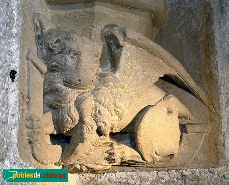 Torrebesses - Església de Sant Salvador. El lleó de sant Marc