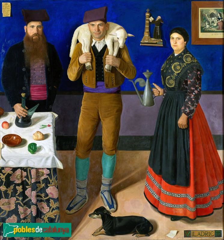 <i>Catalans d'Almatret</i>. Miquel Viladrich Vilá. Oli sobre taula, 1915. Nova York, The Hispanic Society of America.