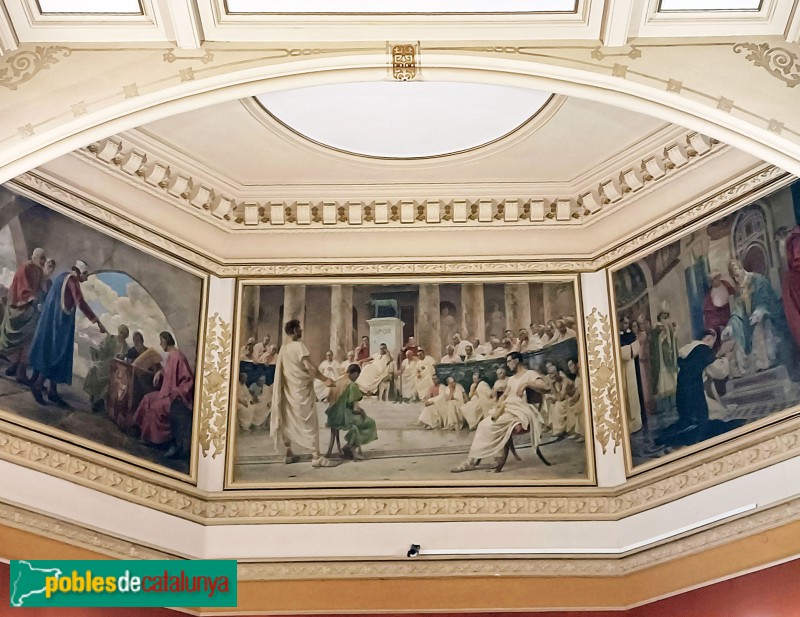Barcelona - Palau de Justícia. Antiga Sala Primera. Pintures d'Enrique Simonet